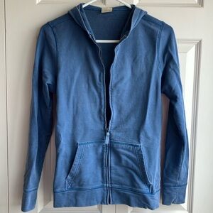 LLBean blue pigment dyed hoodie sweatshirt size x small